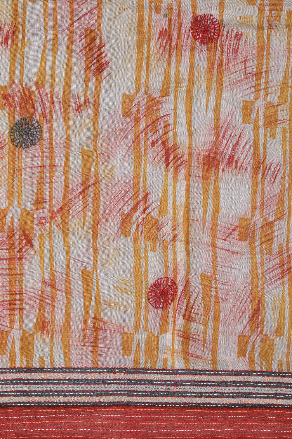 Image of Maheshwari Kantha Stitch Saree